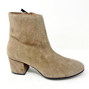 Thursday Boot Co Womens Taupe Paloma Handcrafted Suede Bootie